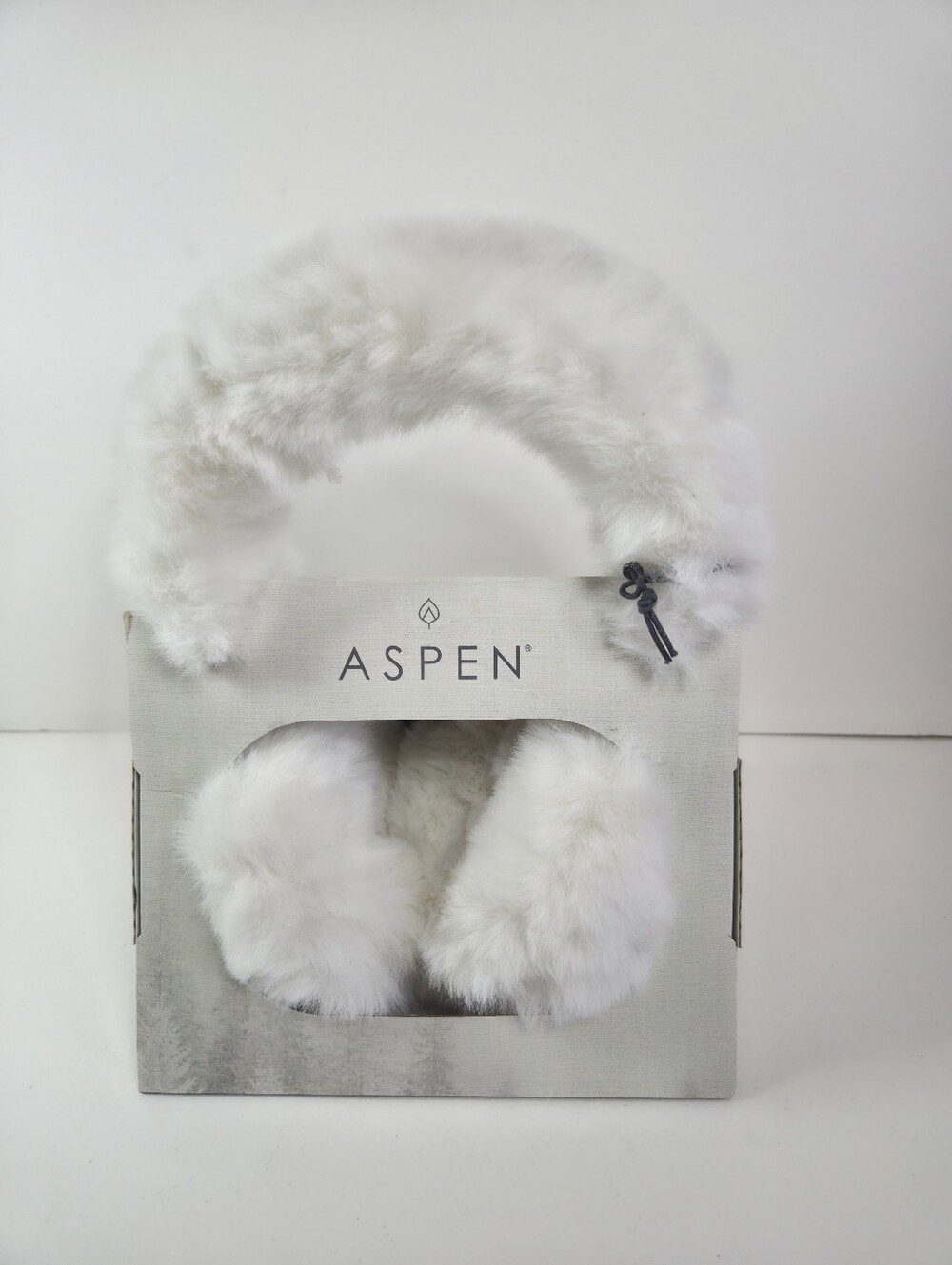 ASPEN White Faux Fur Ear Muffs - Plush Winter Earmuffs